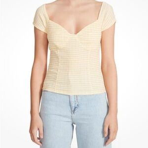 NWT - BB Dakota by Steve Madden Yellow Gingham to Me Sunshine Top, Size L